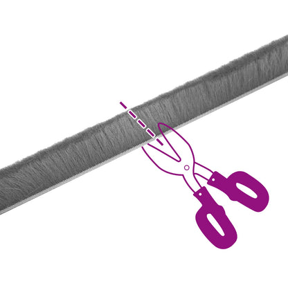 Self-Adhesive Door Brush Seal 10 m PP Grey