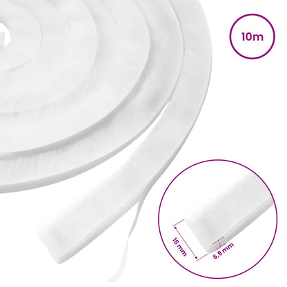 Self-Adhesive Door Brush Seal 10 m PP White