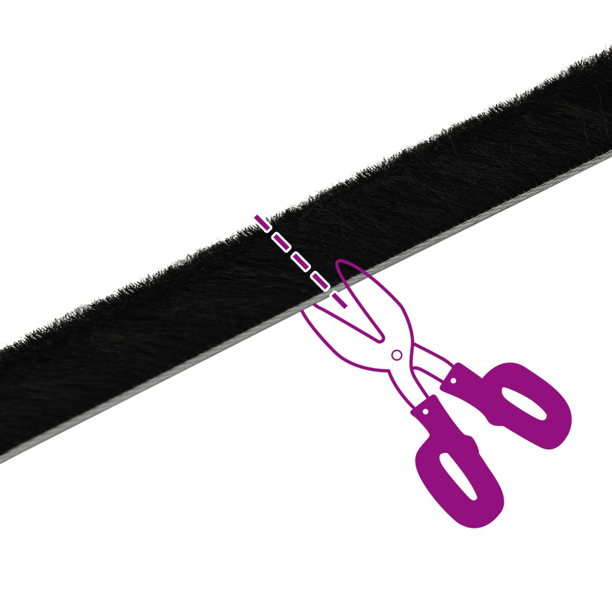 Self-Adhesive Door Brush Seal 10 m PP Black