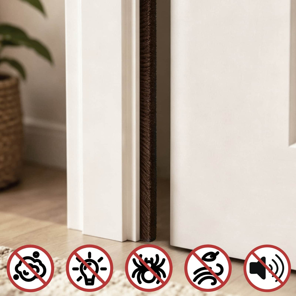 Self-Adhesive Door Brush Seal 10 m PP Brown