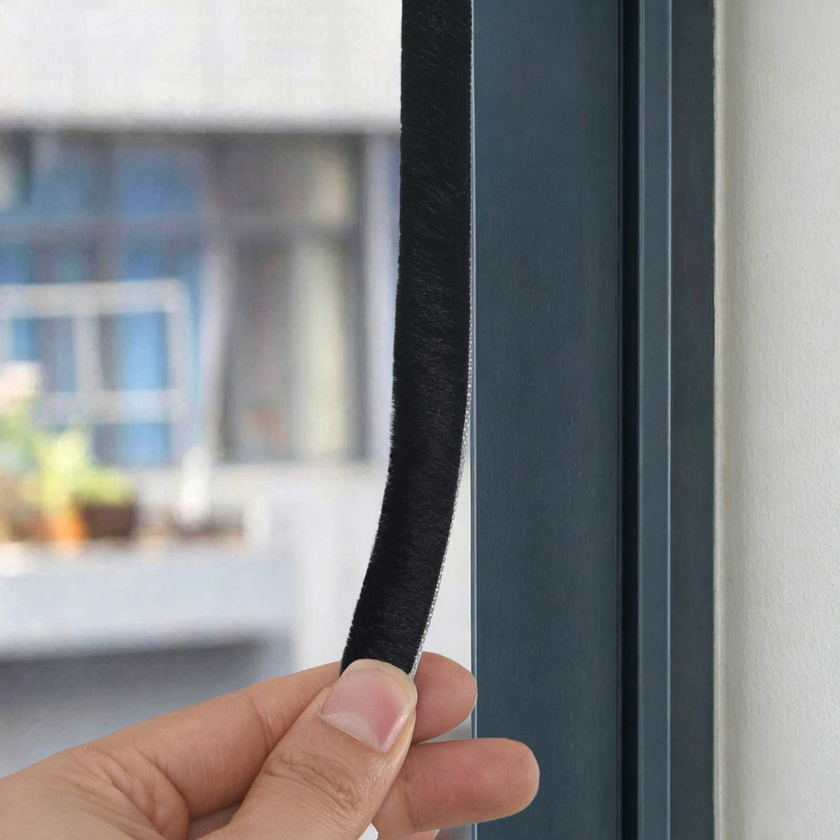 Self-Adhesive Door Brush Seal 10 m PP Black