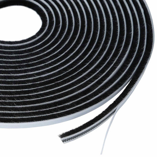 Self-Adhesive Door Brush Seal 25 m PP Black