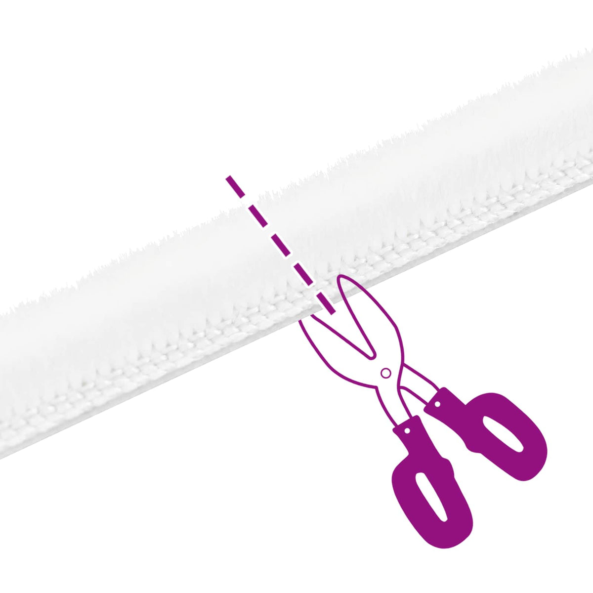 Self-Adhesive Door Brush Seal 25 m PP White