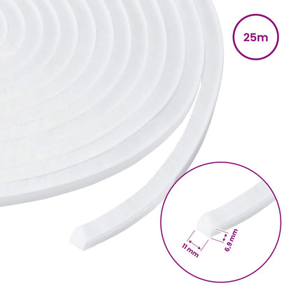 Self-Adhesive Door Brush Seal 25 m PP White