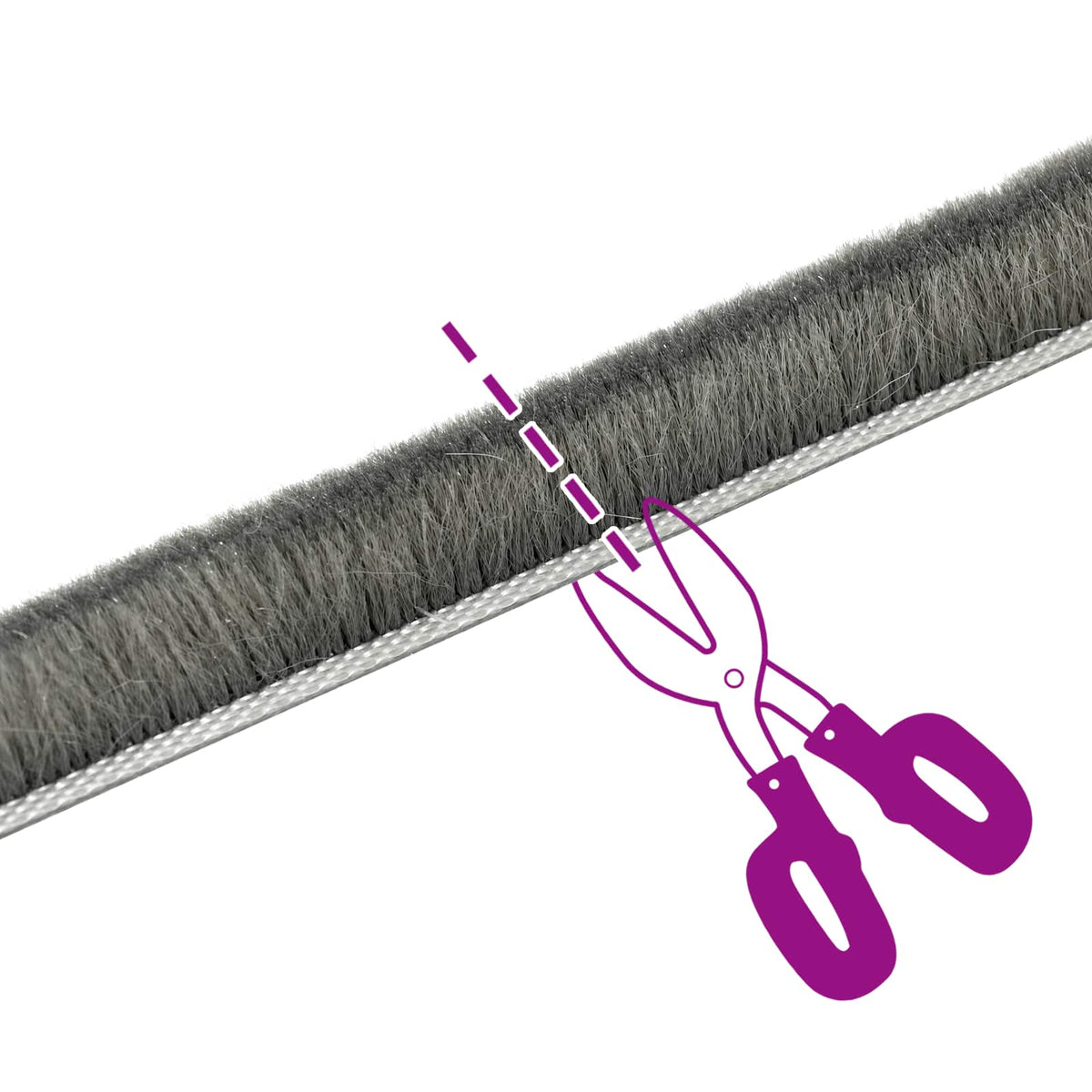 Self-Adhesive Door Brush Seal 25 m PP Grey