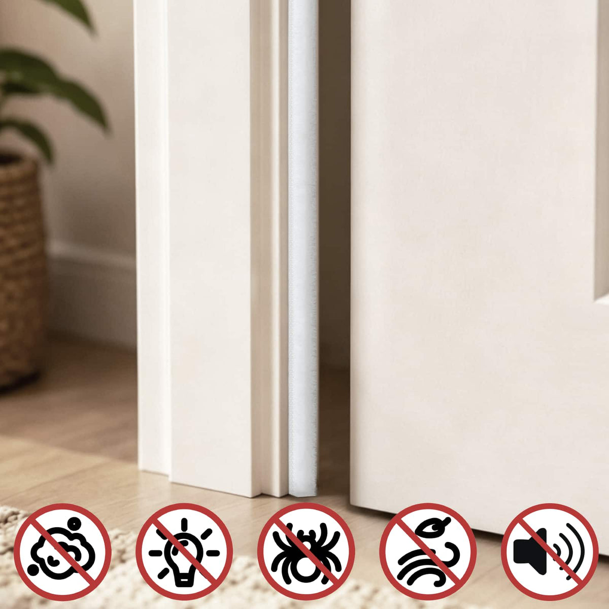 Self-Adhesive Door Brush Seal 25 m PP White