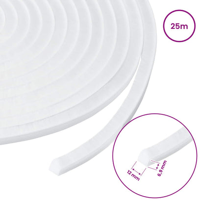 Self-Adhesive Door Brush Seal 25 m PP White