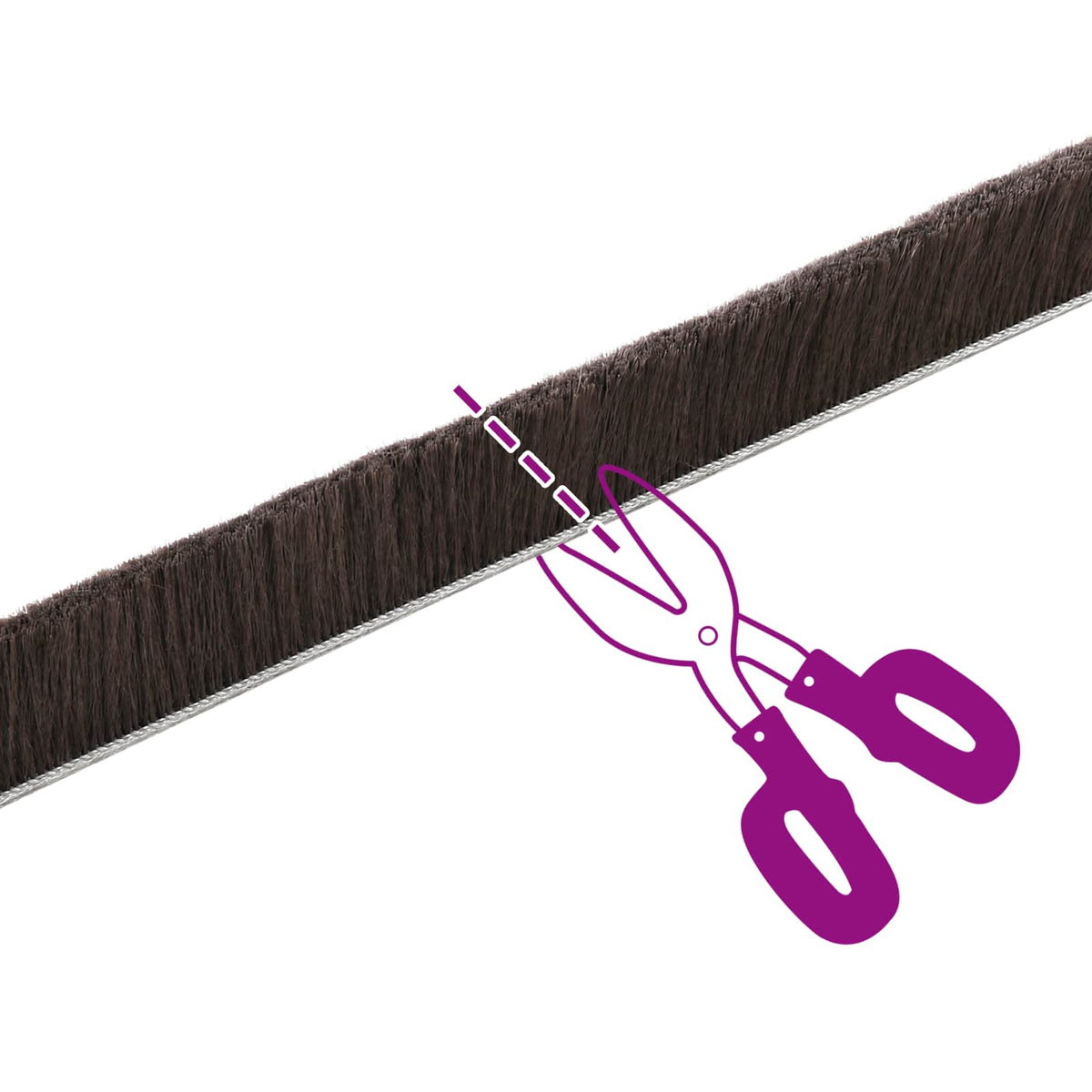 Self-Adhesive Door Brush Seal 25 m PP Brown