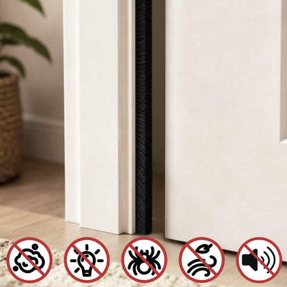 Self-Adhesive Door Brush Seal 25 m PP Black