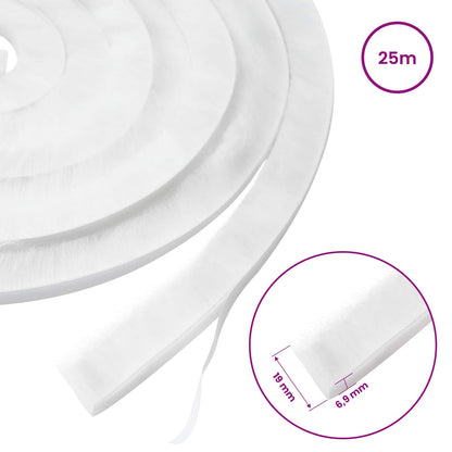 Self-Adhesive Door Brush Seal 25 m PP White