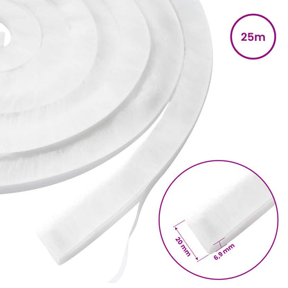 Self-Adhesive Door Brush Seal 25 m PP White