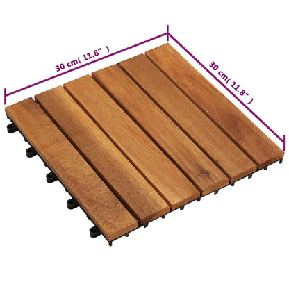 Decking Tile 20 pcs Brown 11.81 x 11.81 in Acacia Hardwood