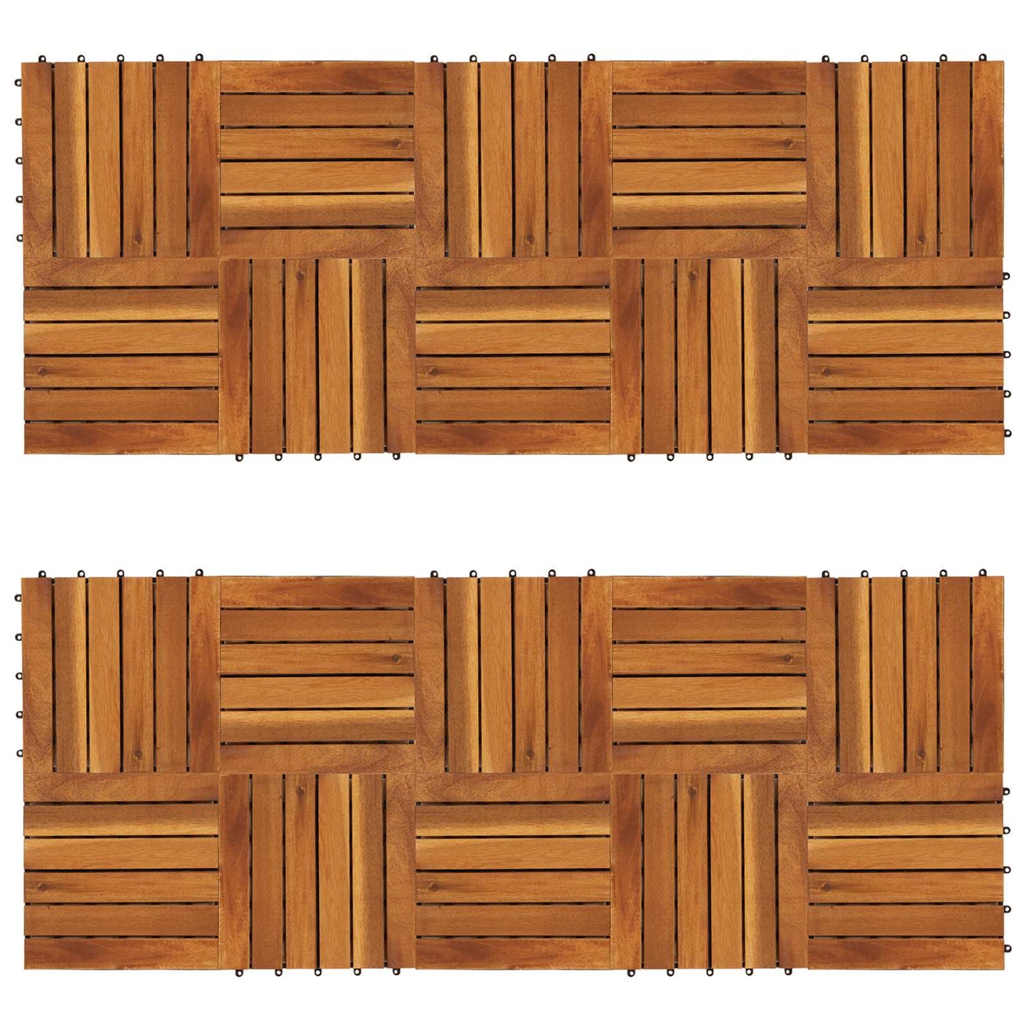 Decking Tile 20 pcs Brown 11.81 x 11.81 in Acacia Hardwood