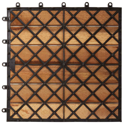 Decking Tile 30 pcs Brown 11.81 x 11.81 in Acacia Hardwood