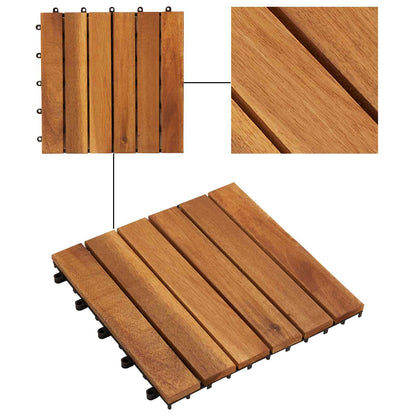 Decking Tile 30 pcs Brown 11.81 x 11.81 in Acacia Hardwood