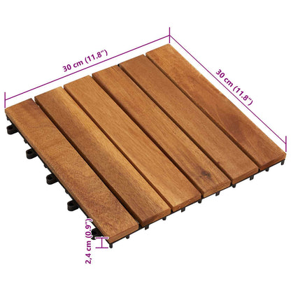 Decking Tile 30 pcs Brown 11.81 x 11.81 in Acacia Hardwood
