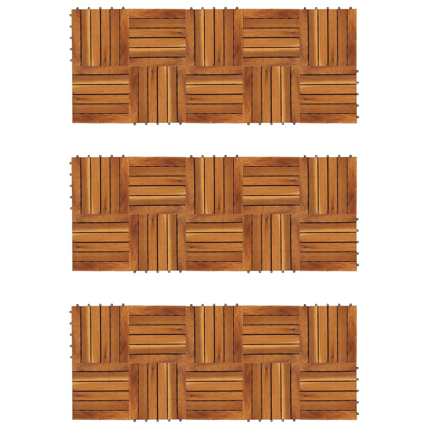 Decking Tile 30 pcs Brown 11.81 x 11.81 in Acacia Hardwood