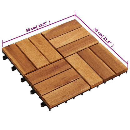 Decking Tile 20 pcs Brown 11.81 x 11.81 in Acacia Hardwood