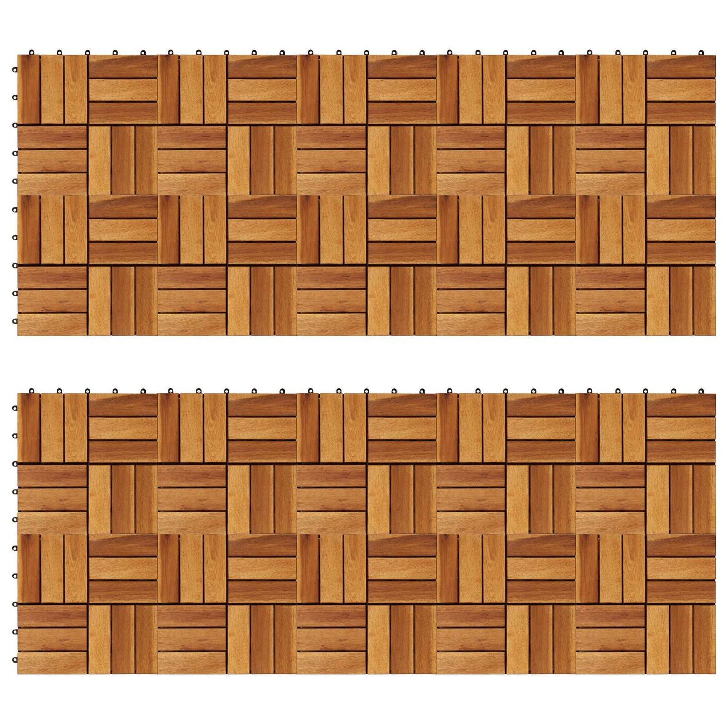 Decking Tile 20 pcs Brown 11.81 x 11.81 in Acacia Hardwood