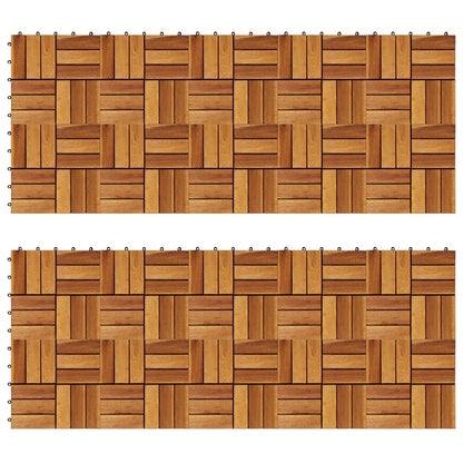 Decking Tile 20 pcs Brown 11.81 x 11.81 in Acacia Hardwood