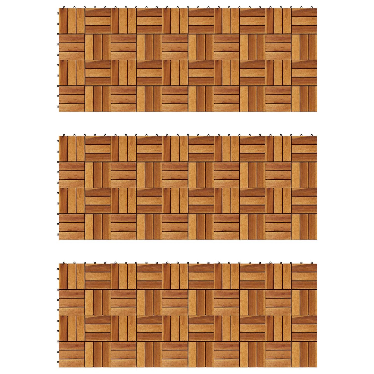 Decking Tile 30 pcs Brown 11.81 x 11.81 in Acacia Hardwood