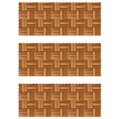 Decking Tile 30 pcs Brown 11.81 x 11.81 in Acacia Hardwood