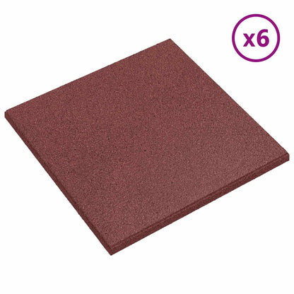 Fall Protection Tiles 12 pcs Red 50 x 50 cm Rubber