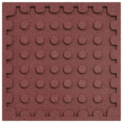 Fall Protection Tiles 18 pcs Red 50 x 50 cm Rubber