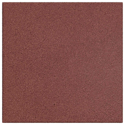 Fall Protection Tiles 24 pcs Red 50 x 50 cm Rubber