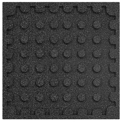 Fall Protection Tiles 18 pcs Black 50 x 50 cm Rubber