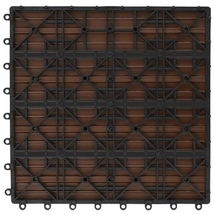 Decking Tile 22 pcs Brown 30 x 30 cm WPC