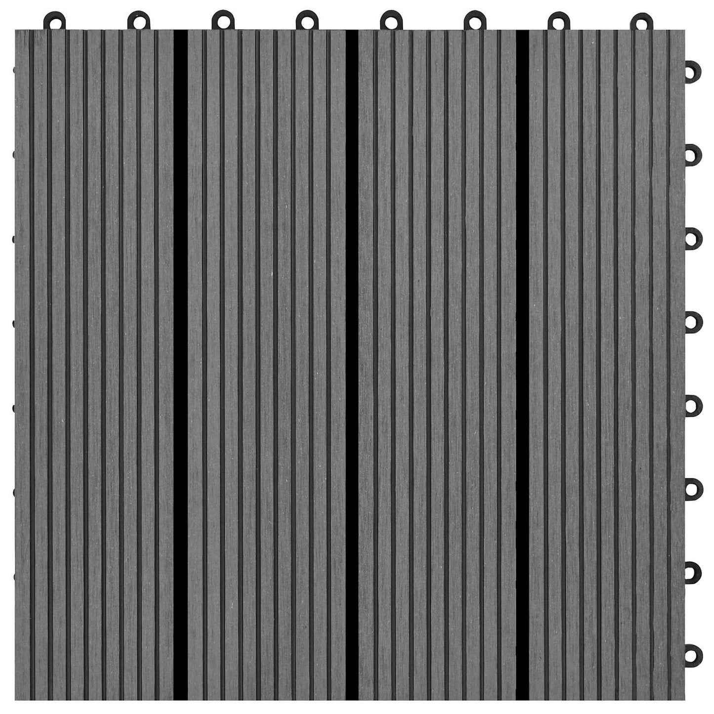 Decking Tile 22 pcs Grey 11.81 x 11.81 in WPC