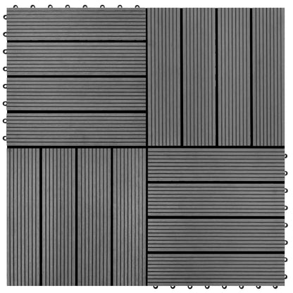 Decking Tile 22 pcs Grey 11.81 x 11.81 in WPC