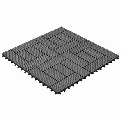 Decking Tile 22 pcs Grey 30 x 30 cm WPC