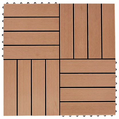 Decking Tile 22 pcs Teak 30 x 30 cm WPC