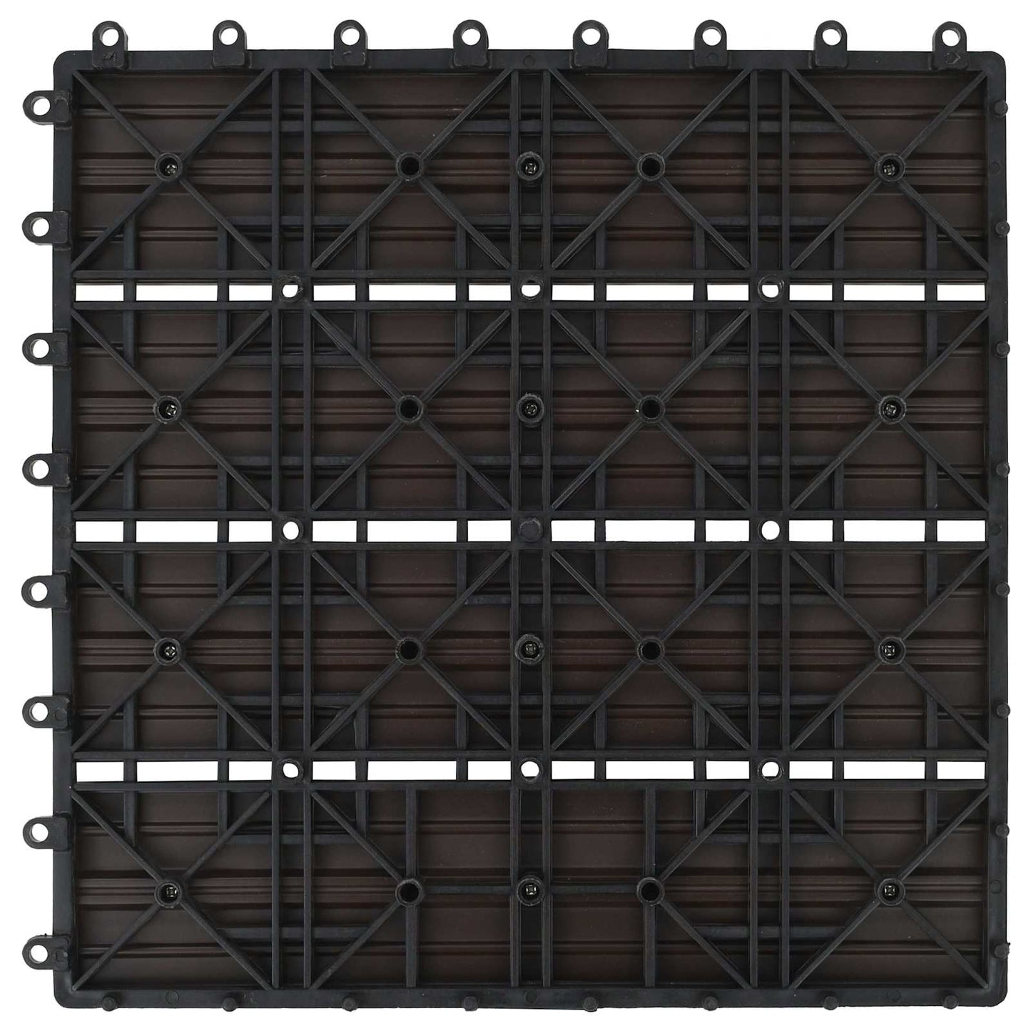 Decking Tile 22 pcs Dark Brown 30 x 30 cm WPC