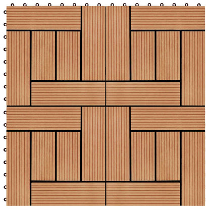 Decking Tile 22 pcs Teak 30 x 30 cm WPC