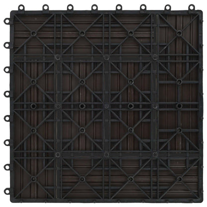 Decking Tile 22 pcs Dark Brown 30 x 30 cm WPC