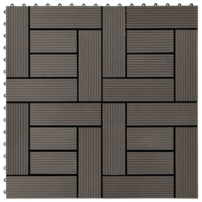 Decking Tile 22 pcs Dark Brown 30 x 30 cm WPC