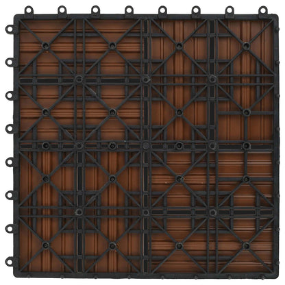 Decking Tile 22 pcs Brown 30 x 30 cm WPC