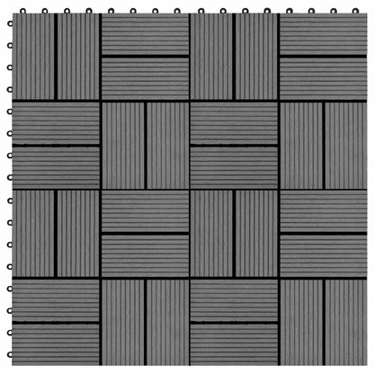 Decking Tile 22 pcs Grey 30 x 30 cm WPC