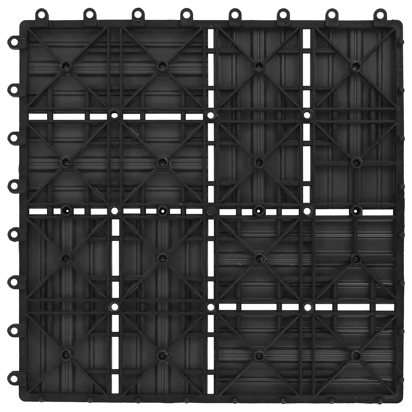 Decking Tile 22 pcs Black 30 x 30 cm WPC