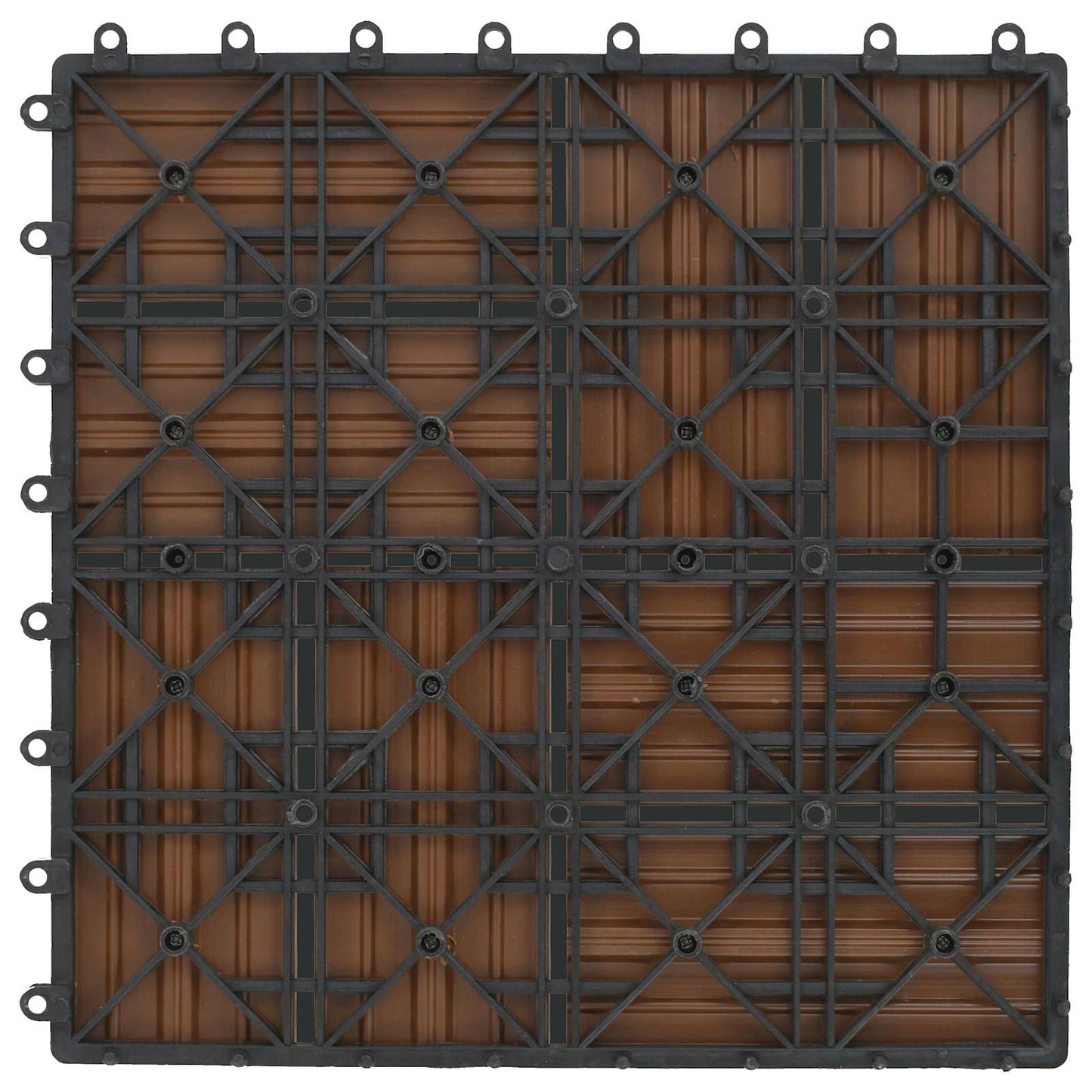Decking Tile 22 pcs Teak 30 x 30 cm WPC