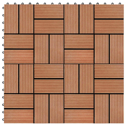 Decking Tile 22 pcs Teak 30 x 30 cm WPC