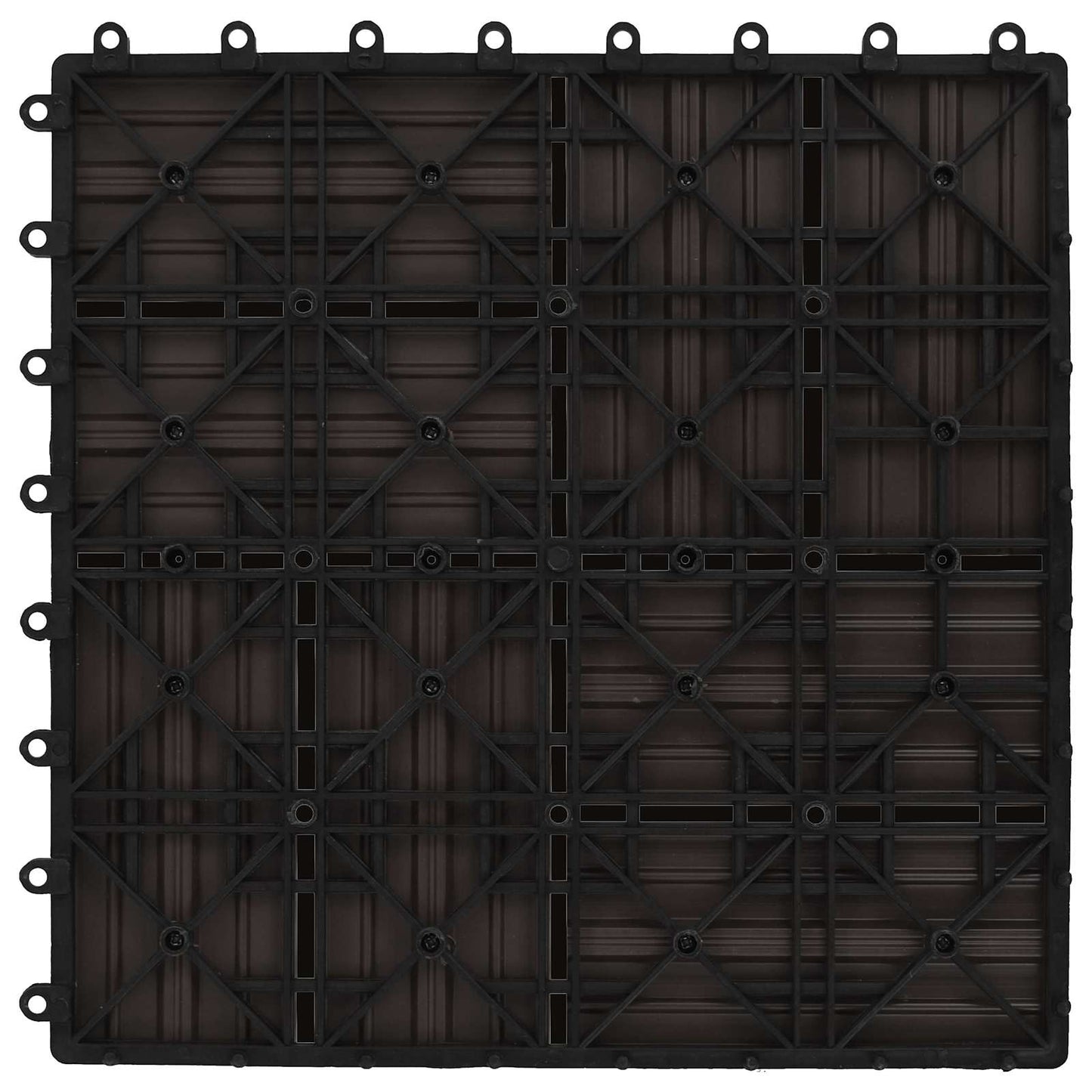 Decking Tile 22 pcs Dark Brown 30 x 30 cm WPC