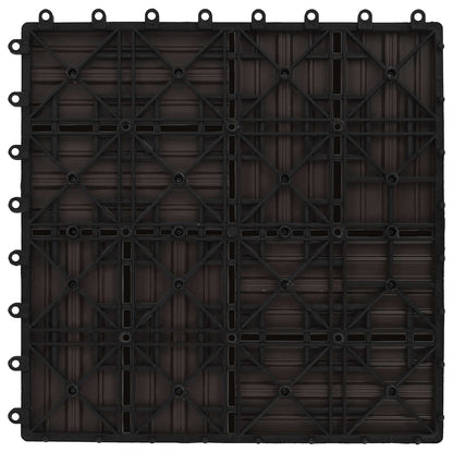 Decking Tile 22 pcs Dark Brown 30 x 30 cm WPC