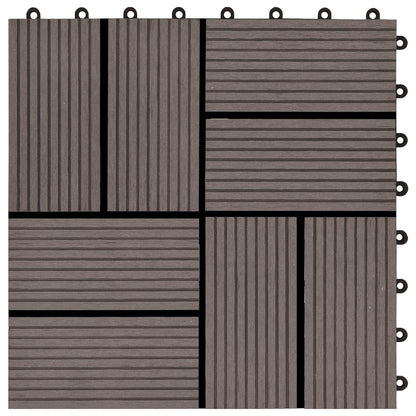 Decking Tile 22 pcs Dark Brown 30 x 30 cm WPC