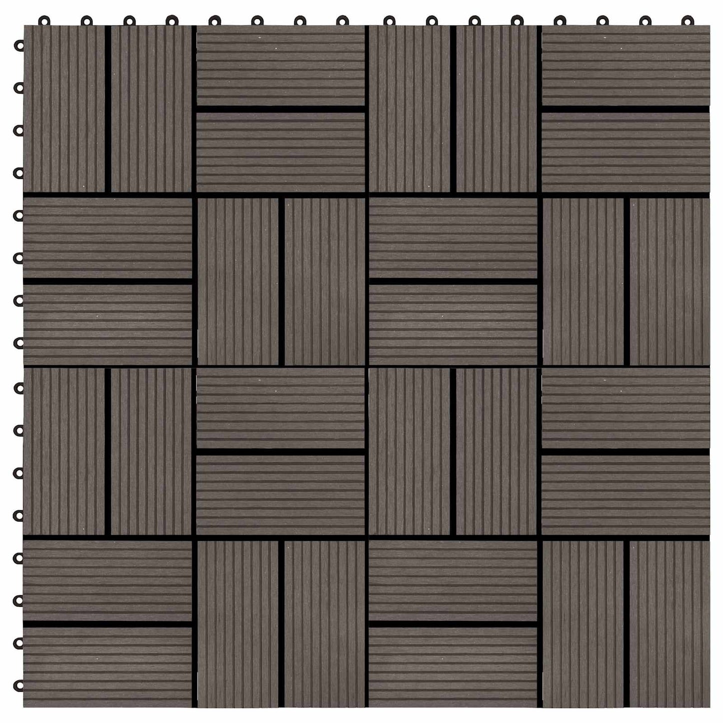 Decking Tile 22 pcs Dark Brown 30 x 30 cm WPC