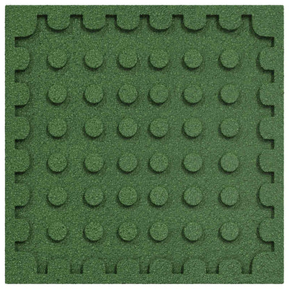 Fall Protection Tiles 12 pcs Green 50 x 50 cm Rubber