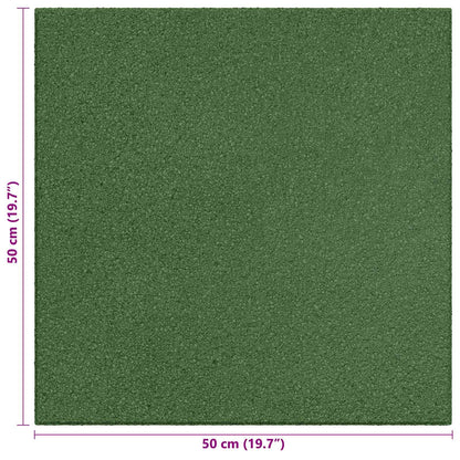 Fall Protection Tiles 24 pcs Green 50 x 50 cm Rubber